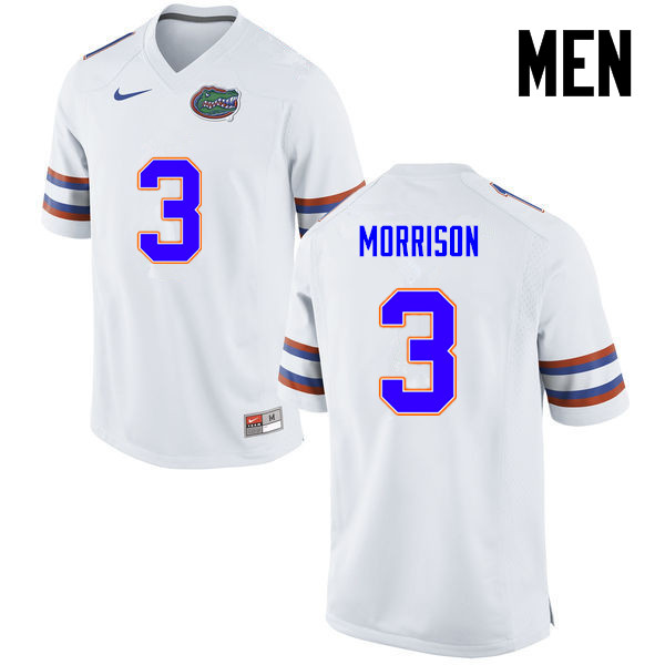 Men Florida Gators #3 Antonio Morrison College Football Jerseys-White